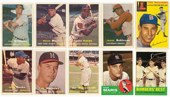 1950s-1963 Topps and Assorted Brands "Grab Bag" Collection (350+) Including Mantle, Williams and Many Hall of Famers